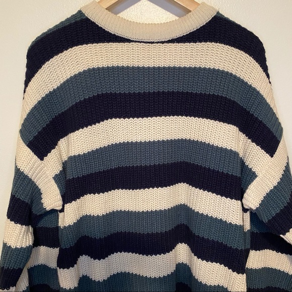 Vintage Striped Chunky Knit Pullover Sweater Size XL - Picture 3 of 8